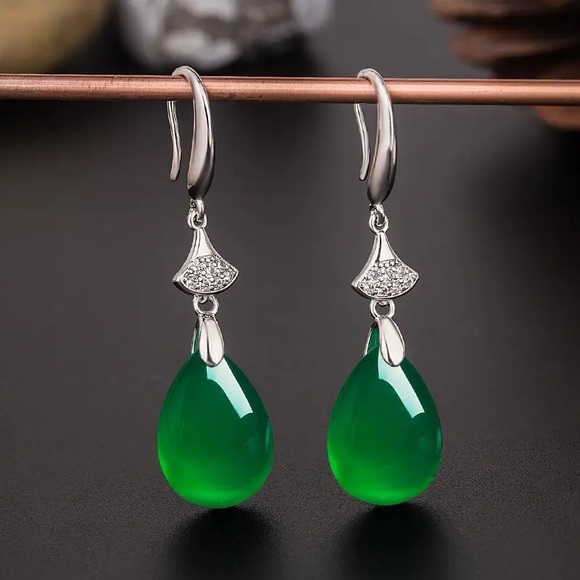 Jade Earrings, Genuine Jade Earrings, Dangle Earrings For Women,  Drop Earrings - Picture 5 of 6